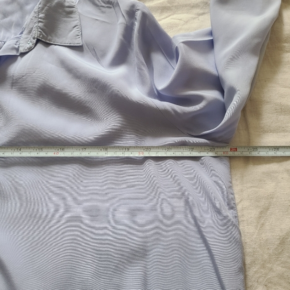 En Thread Womens Periwinkle Blue Business Professional Viscose Button-Down Shirt - Picture 11 of 13